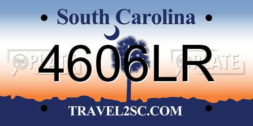 4606LR South Carolina License Plate