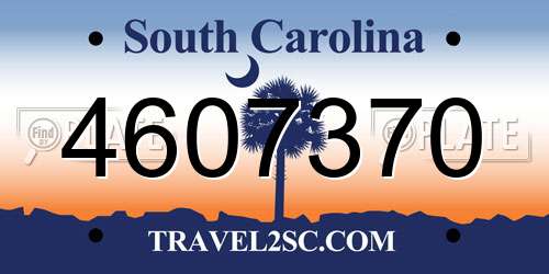 4607370 South Carolina License Plate