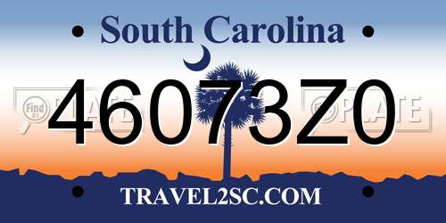 46073Z0 South Carolina License Plate