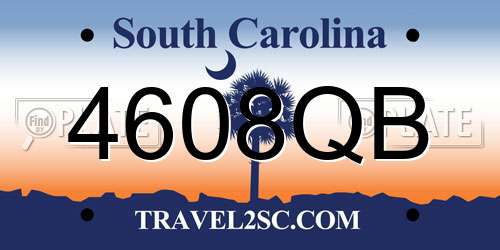 4608QB South Carolina License Plate