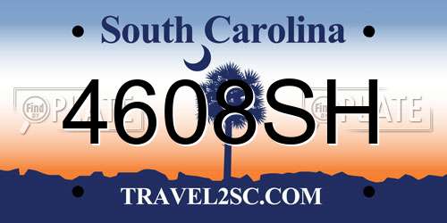 4608SH South Carolina License Plate
