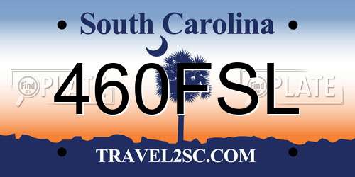 460FSL South Carolina License Plate
