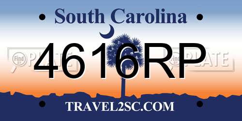 4616RP South Carolina License Plate