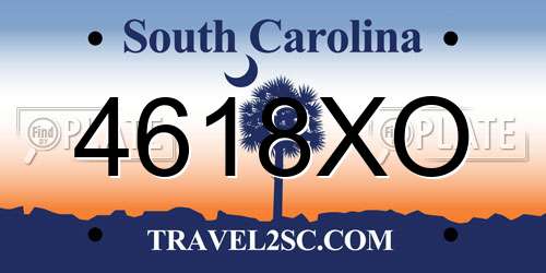 4618XO South Carolina License Plate