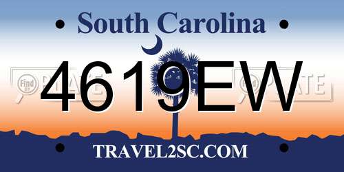 4619EW South Carolina License Plate