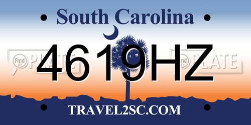 4619HZ South Carolina License Plate