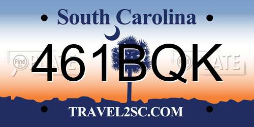 461BQK South Carolina License Plate