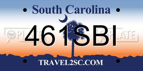461SBI South Carolina License Plate