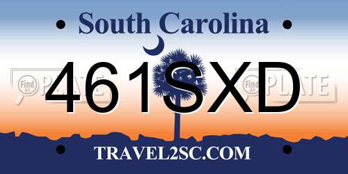461SXD South Carolina License Plate