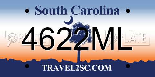 4622ML South Carolina License Plate