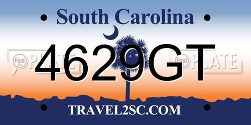 4629GT South Carolina License Plate