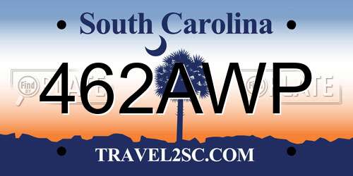 462AWP South Carolina License Plate
