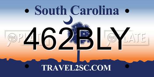 462BLY South Carolina License Plate