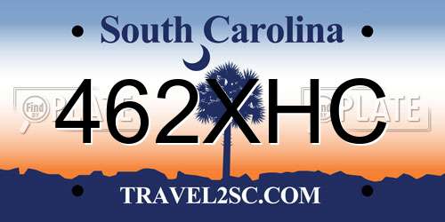 462XHC South Carolina License Plate