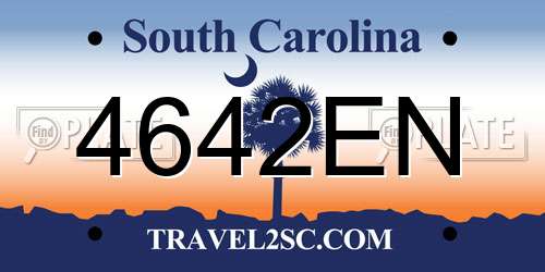 4642EN South Carolina License Plate