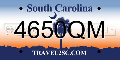 4650QM South Carolina License Plate