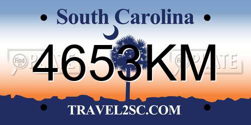 4653KM South Carolina License Plate