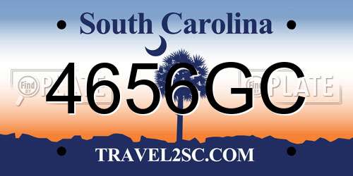 4656GC South Carolina License Plate