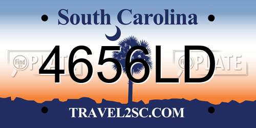 4656LD South Carolina License Plate