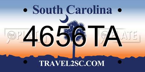 4656TA South Carolina License Plate