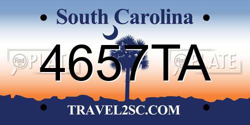 4657TA South Carolina License Plate