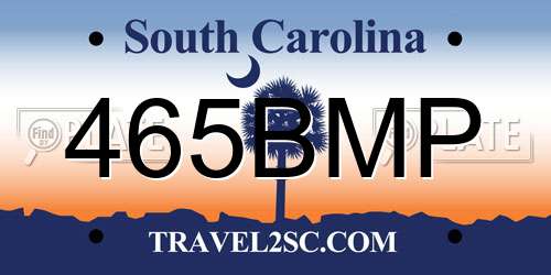465BMP South Carolina License Plate