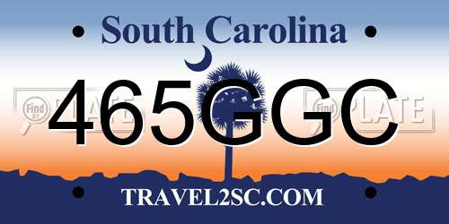 465GGC South Carolina License Plate