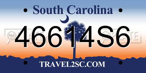 46614S6 South Carolina License Plate