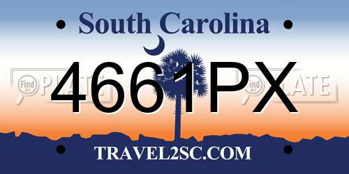 4661PX South Carolina License Plate