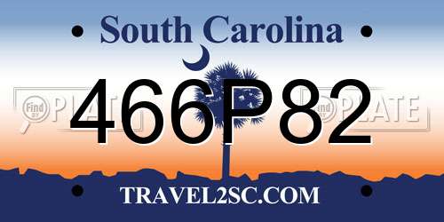 466P82 South Carolina License Plate