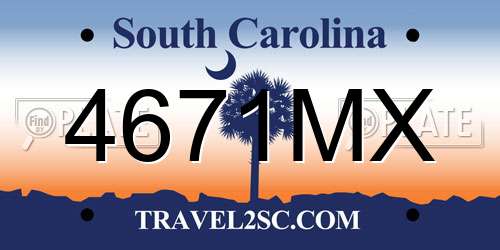 4671MX South Carolina License Plate