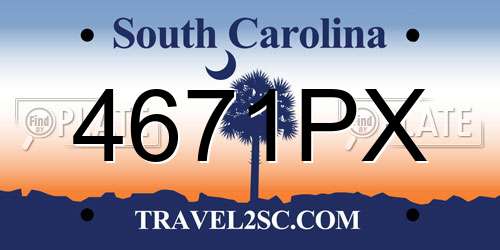 4671PX South Carolina License Plate