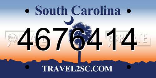 4676414 South Carolina License Plate