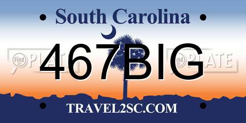 467BIG South Carolina License Plate