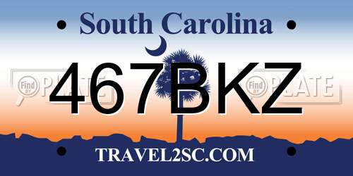 467BKZ South Carolina License Plate