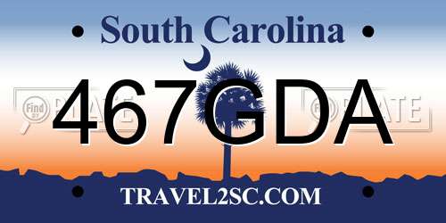 467GDA South Carolina License Plate