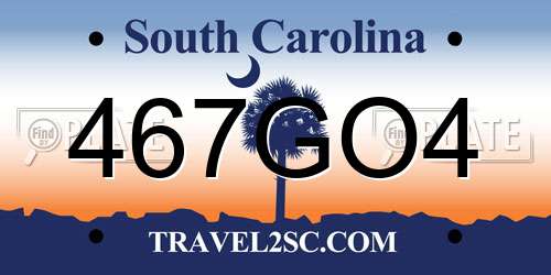 467GO4 South Carolina License Plate