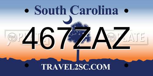 467ZAZ South Carolina License Plate