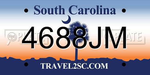4688JM South Carolina License Plate