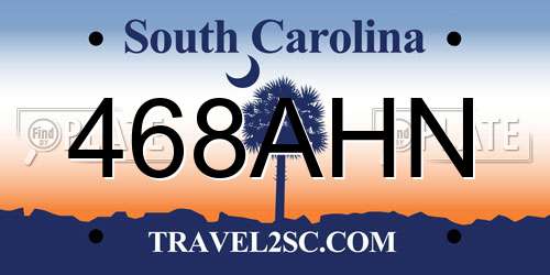 468AHN South Carolina License Plate