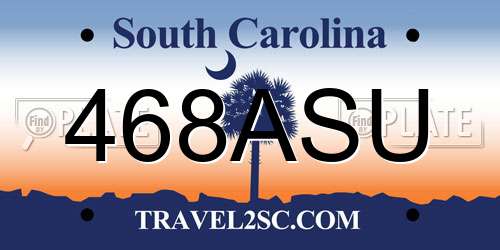 468ASU South Carolina License Plate