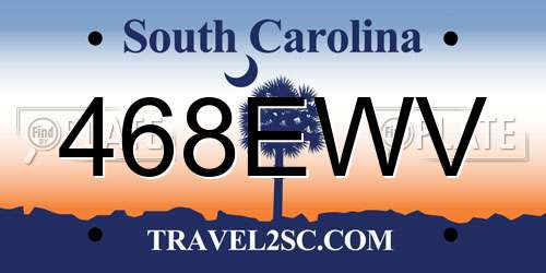 468EWV South Carolina License Plate