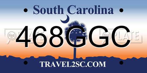 468GGC South Carolina License Plate