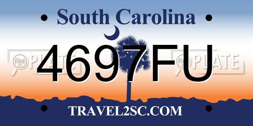 4697FU South Carolina License Plate