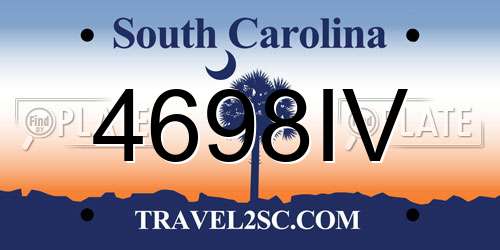 4698IV South Carolina License Plate