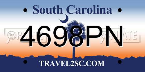 4698PN South Carolina License Plate