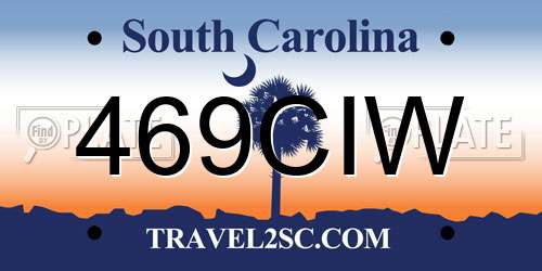 469CIW South Carolina License Plate