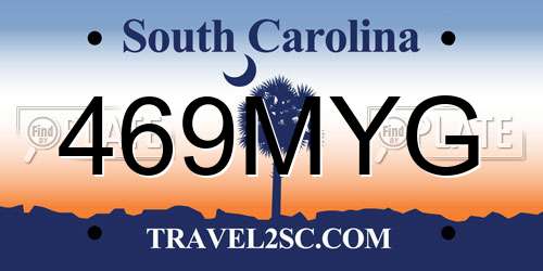 469MYG South Carolina License Plate