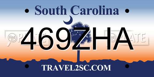 469ZHA South Carolina License Plate