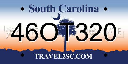 46OT320 South Carolina License Plate